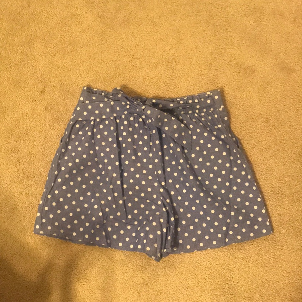 Blue and White Polka Dot Shorts